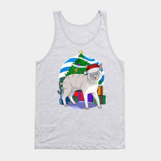 Siamese Cat Santa Christmas Gift Tank Top